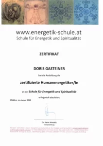 Zertifizierte Humanenergetikerin